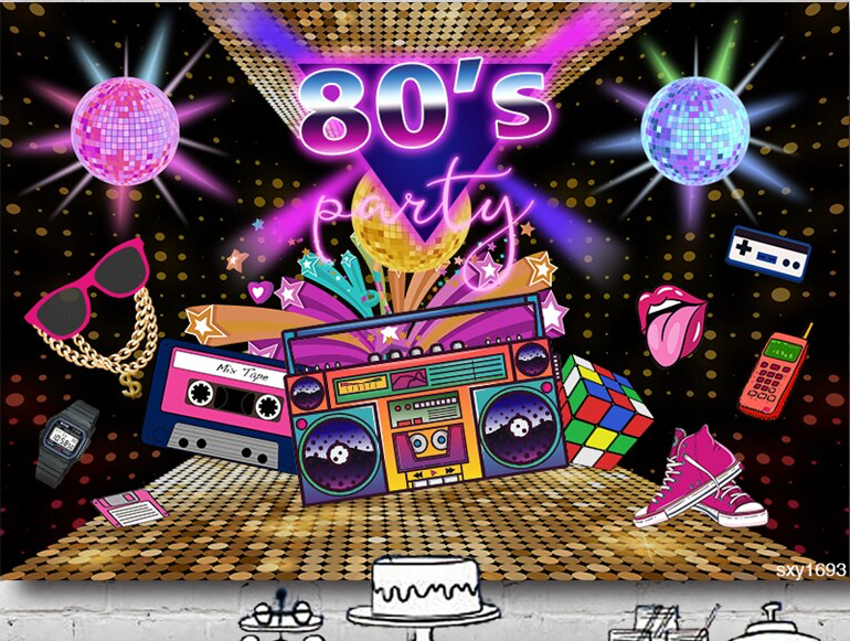 Disco Retro 80s Personalised Birthday Party Supplies Banner Backdrop Decoration Ebay