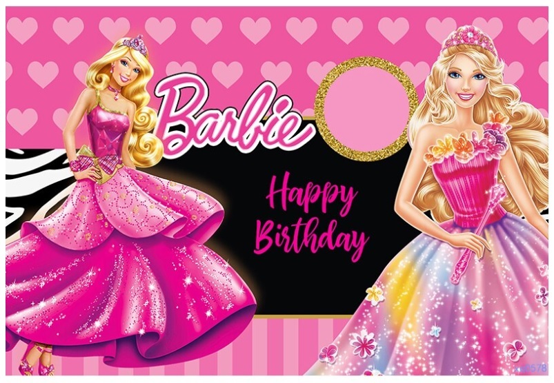 BARBIE PINK PERSONALISED BIRTHDAY PARTY SUPPLIES BANNER BACKDROP ...