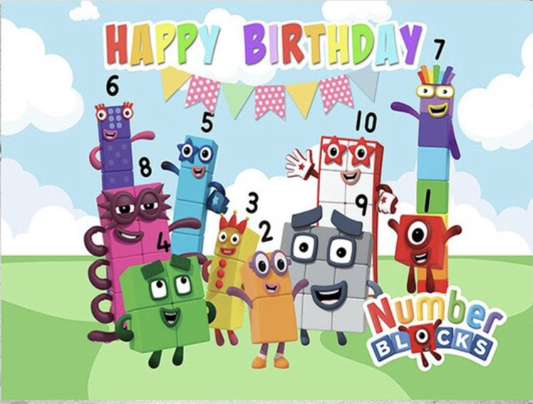 NUMBER BLOCKS CLOUDS BUNTING LEARNING PERSONALISED BIRTHDAY PARTY ...