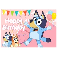 BLUEY BLUE HEELER PUPPY CAKE PERSONALISED BIRTHDAY PARTY BANNER ...