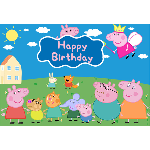 Peppa Pig Birthday Backdrop, Peppa Pig Backdrop, Birthday Backdrop, Peppa  Pig Party, Peppa Pig Birthday Banner, Personalized 