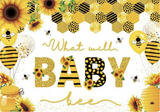 BEE HONEY HONEYCOMB BABY SHOWER SUNFLOWER YELLOW PARTY BANNER BACKDROP