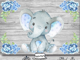 BABY ELEPHANT PERSONALISED BIRTHDAY SHOWER PARTY BANNER BACKDROP DECORATION