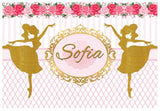 BALLERINA BALLET DANCE PINK GOLD BIRTHDAY PARTY BANNER BACKDROP DECORATION