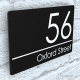 CUSTOM HOUSE NUMBER STREET ADDRESS SIGN DOOR WALL BLACK PLAQUE