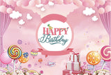 CANDY LOLLIES BALLOONS PERSONALISED BIRTHDAY PARTY BANNER BACKDROP DECORATION