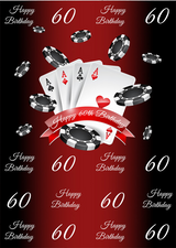 CASINO POKER CHIPS CARDS PERSONALISED BIRTHDAY PARTY BANNER BACKDROP DECORATION