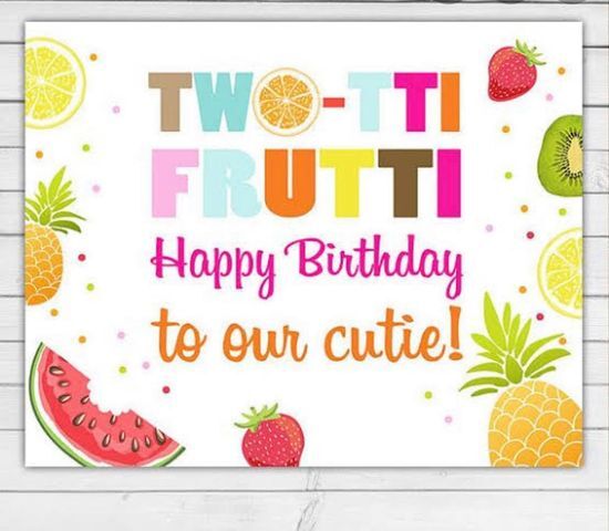 TUTTI FRUTTI CUTIE FRUIT PERSONALISED BIRTHDAY PARTY BANNER BACKDROP DECORATION