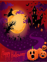 HALLOWEEN WITCH NIGHT PUMPKIN PARTY BANNER BACKDROP DECORATION