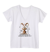 BUNNY SHOVEL FUN NOVELTY TSHIRT T-SHIRT COTTON WHITE COMIC FUNNY