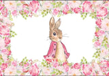 PETER RABBIT PINK BUNNY PERSONALISED BAPTISM BIRTHDAY PARTY BANNER DECORATION