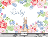 PETER RABBIT FLOWERS BUNNY BAPTISM PERSONALISED BIRTHDAY PARTY BANNER DECORATION