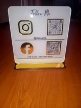 BUSINESS MULTI QR CODE SCANNING SIGN SOCIAL MEDIA BOARD PLAQUE SQUARE GOLD