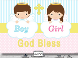 BAPTISM RELIGIOUS CHRISTENING COMMUNION PARTY BANNER BACKDROP DECORATION