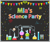 SCIENCE LAB BIRTHDAY PARTY BANNER BACKDROP DECORATION