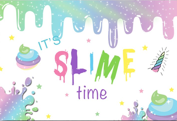 SLIME GLITTER GLUE GOOEY BIRTHDAY PARTY BANNER BACKDROP DECORATION