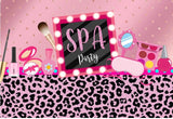 SPA SALON LEOPARD PRINT PERSONALISED BIRTHDAY PARTY BANNER BACKDROP DECORATION